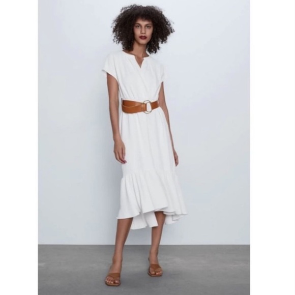 Zara V- Neck Boho Beachy Midi Dress - Picture 9 of 9